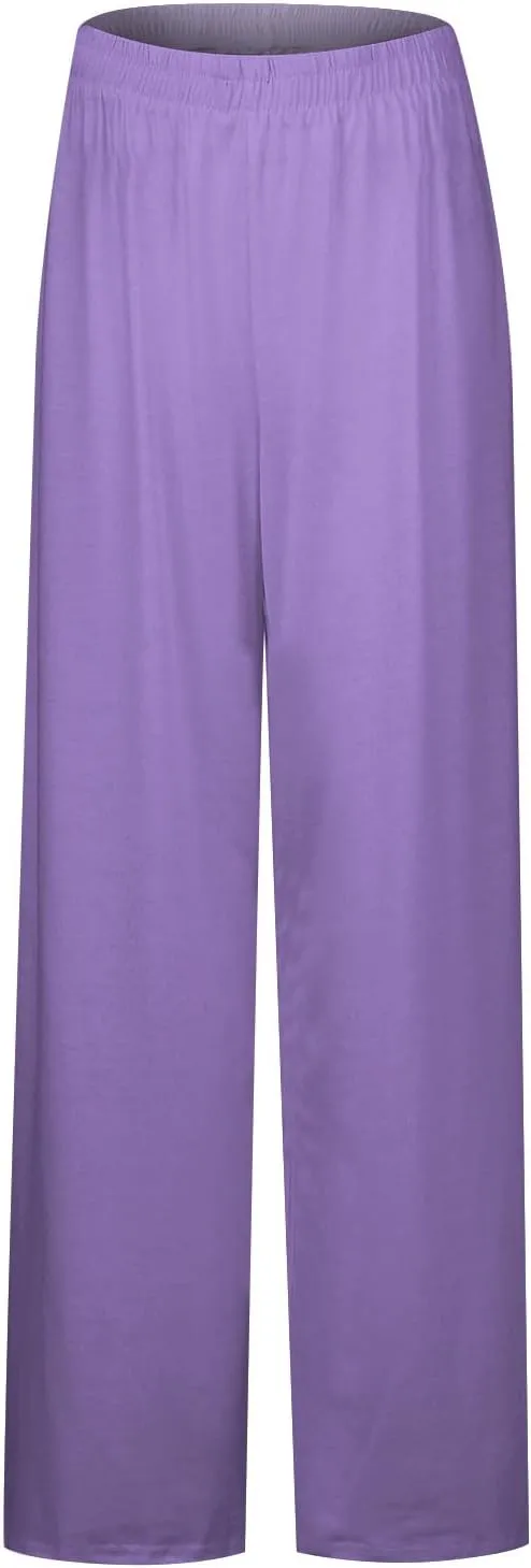 2025 Trendy Summer Drawstring Flowy Pants That Look Like Skirts- Summer Pants for Women Elastic Waist Gauze