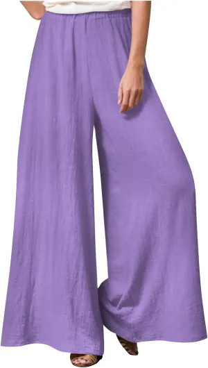 2025 Trendy Summer Drawstring Flowy Pants That Look Like Skirts- Summer Pants for Women Elastic Waist Gauze