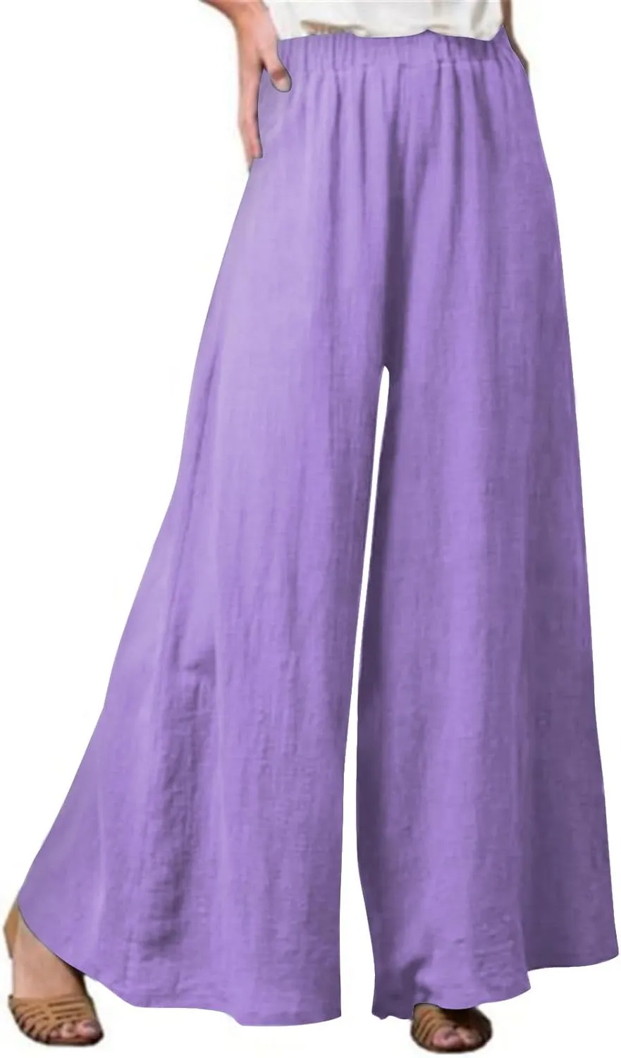 2025 Trendy Summer Drawstring Flowy Pants That Look Like Skirts- Summer Pants for Women Elastic Waist Gauze