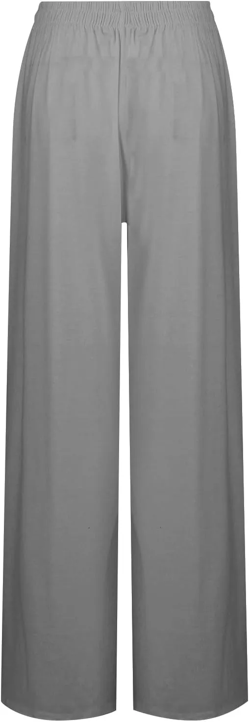 2025 Trendy Summer Drawstring Flowy Pants That Look Like Skirts- Summer Pants for Women Elastic Waist Gauze
