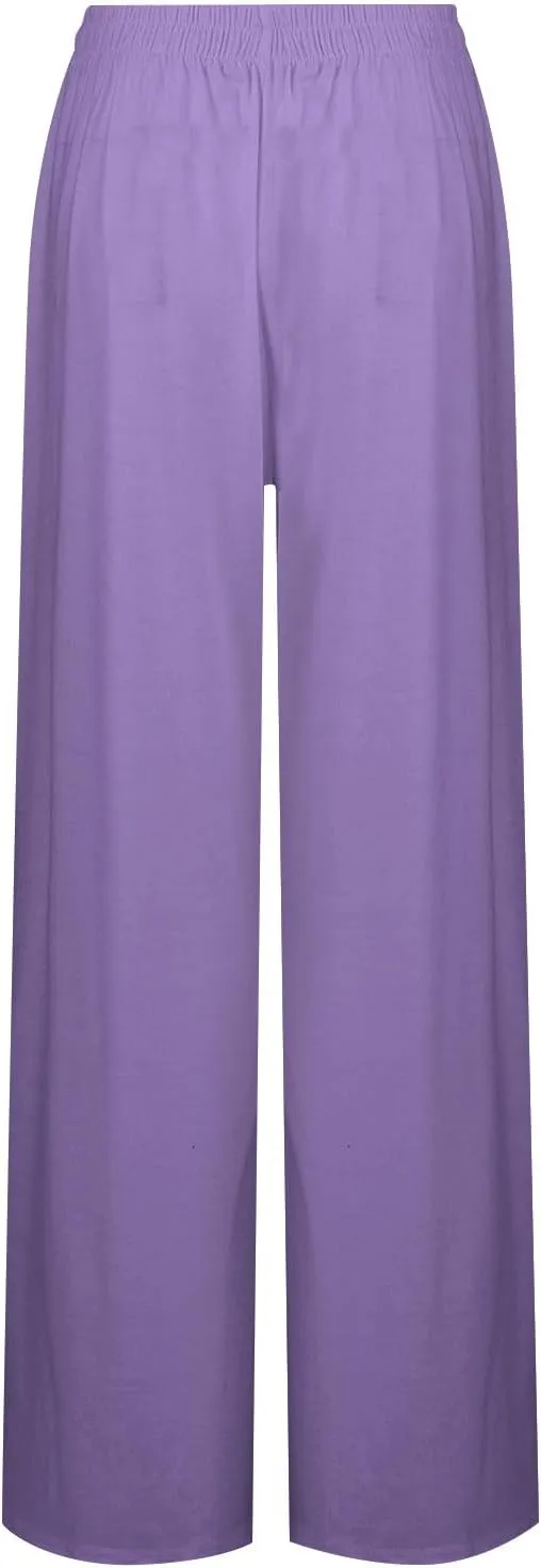 2025 Trendy Summer Drawstring Flowy Pants That Look Like Skirts- Summer Pants for Women Elastic Waist Gauze