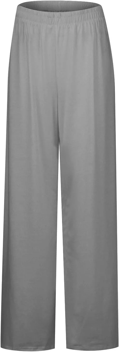 2025 Trendy Summer Drawstring Flowy Pants That Look Like Skirts- Summer Pants for Women Elastic Waist Gauze