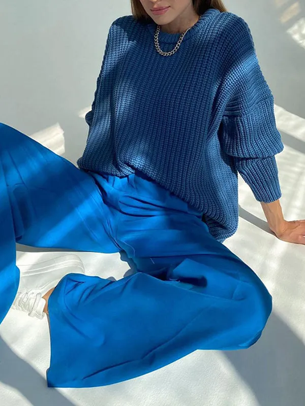 Casual Simple Solid Color Wide Legs Blazer Pants