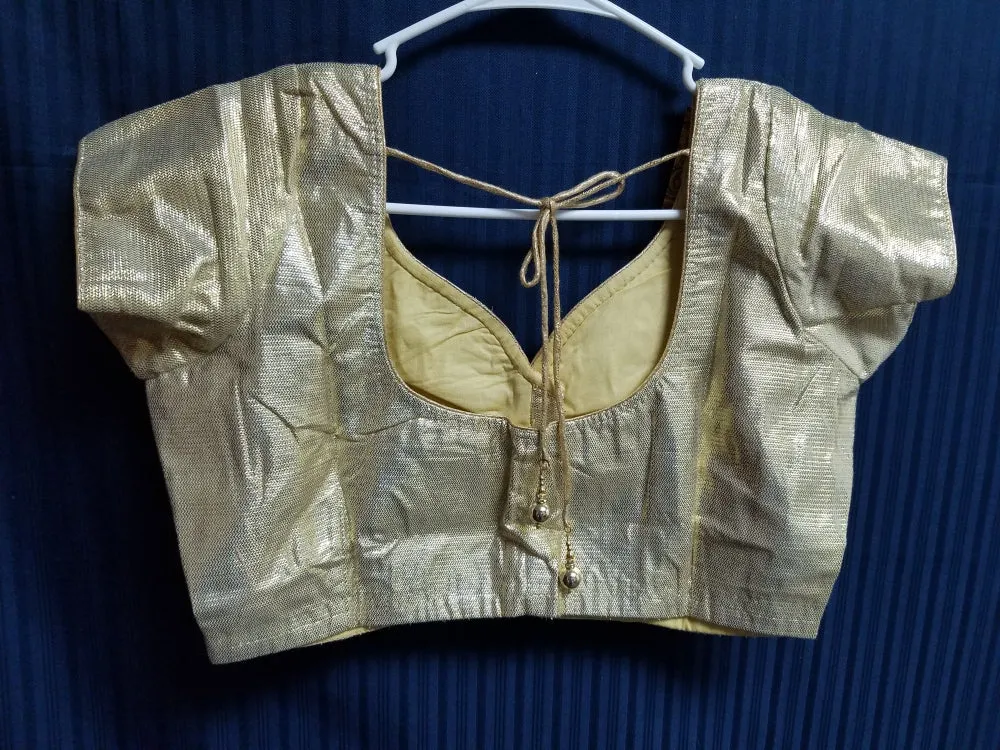 Choli 6279 Gold Shimmer Medium Large Size Choli Saree Blouse