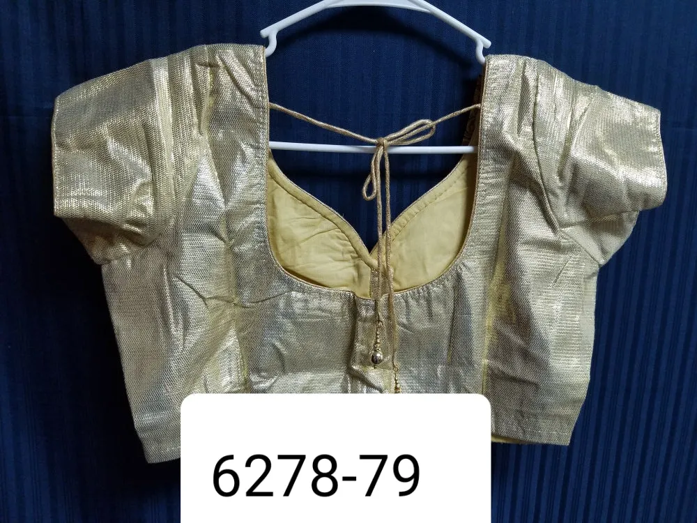 Choli 6279 Gold Shimmer Medium Large Size Choli Saree Blouse