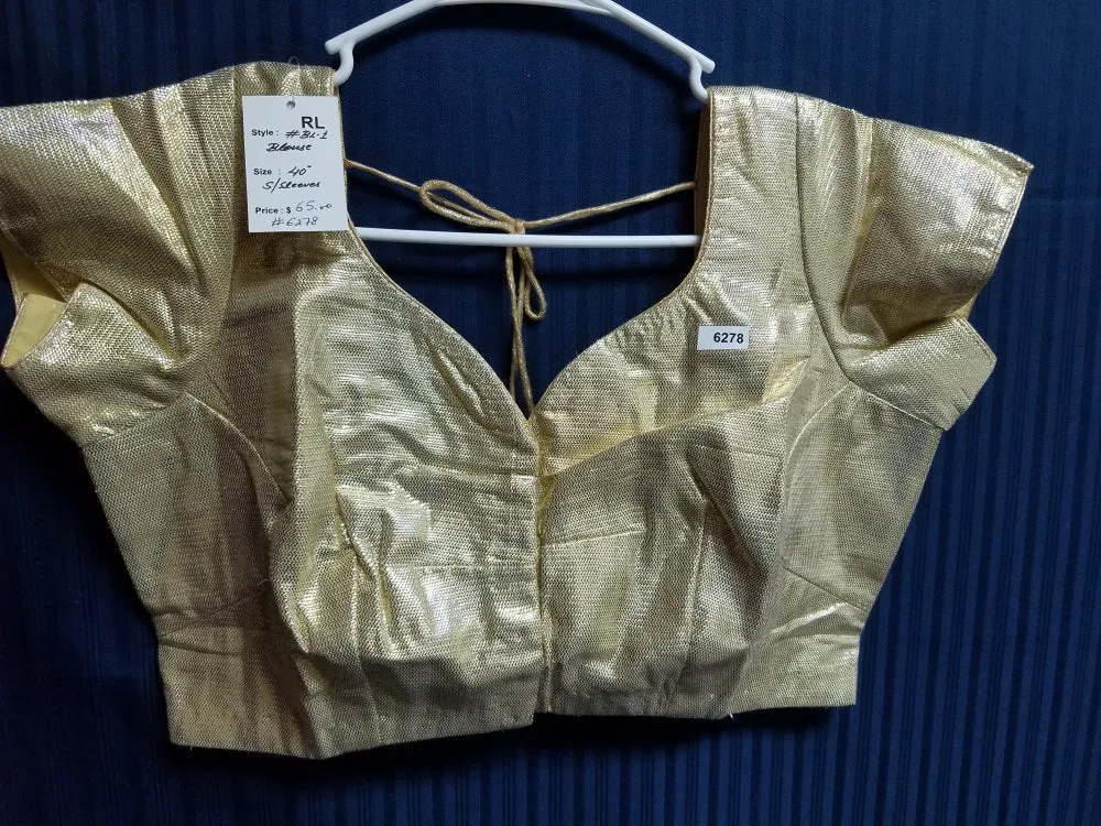Choli 6279 Gold Shimmer Medium Large Size Choli Saree Blouse