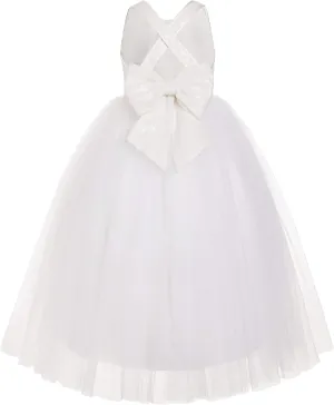 ekidsbridal Crossed Straps A-Line Junior Flower Girl Dresses Pageant Dress Ball Gown 177