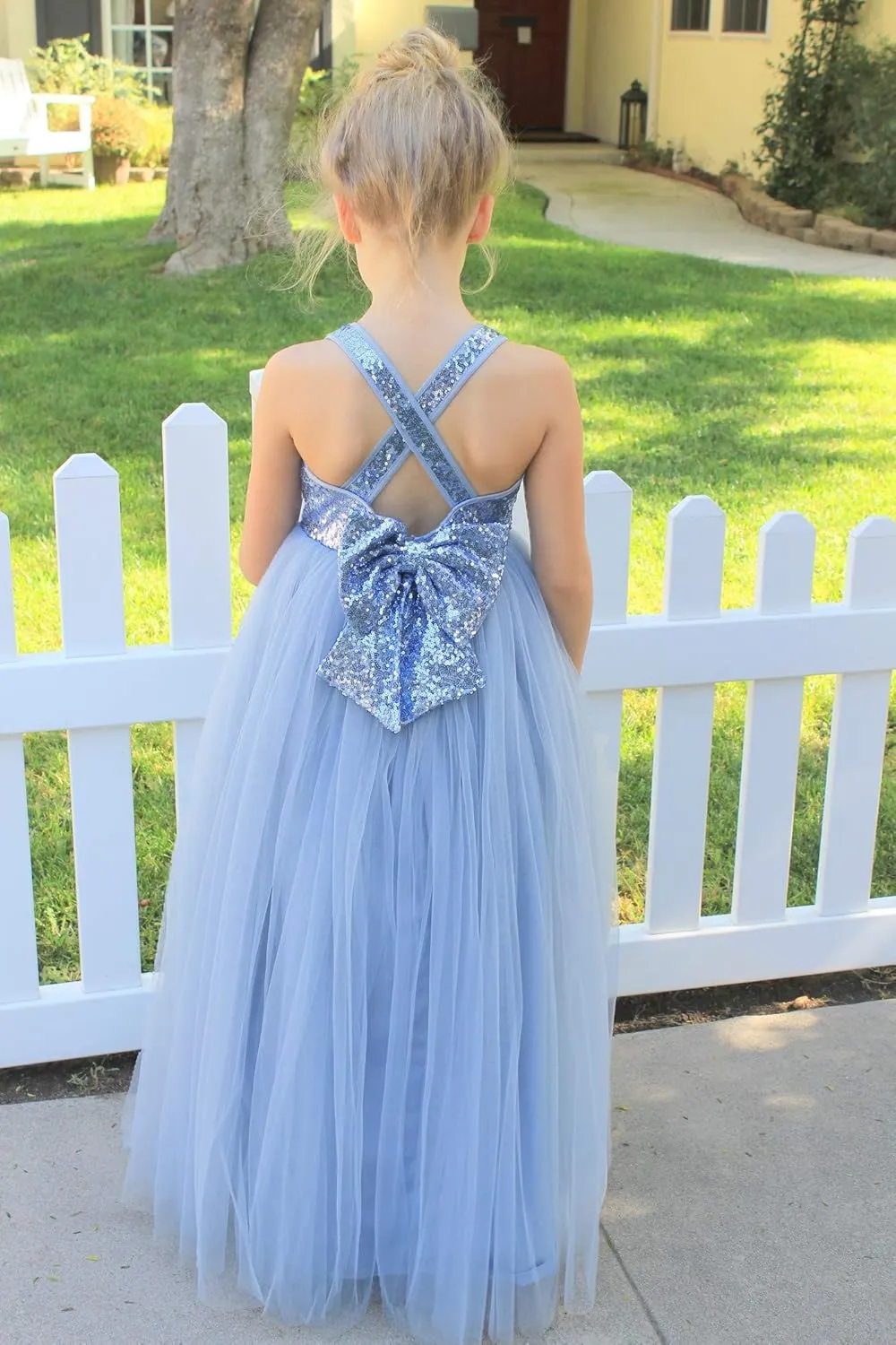 ekidsbridal Crossed Straps A-Line Junior Flower Girl Dresses Pageant Dress Ball Gown 177