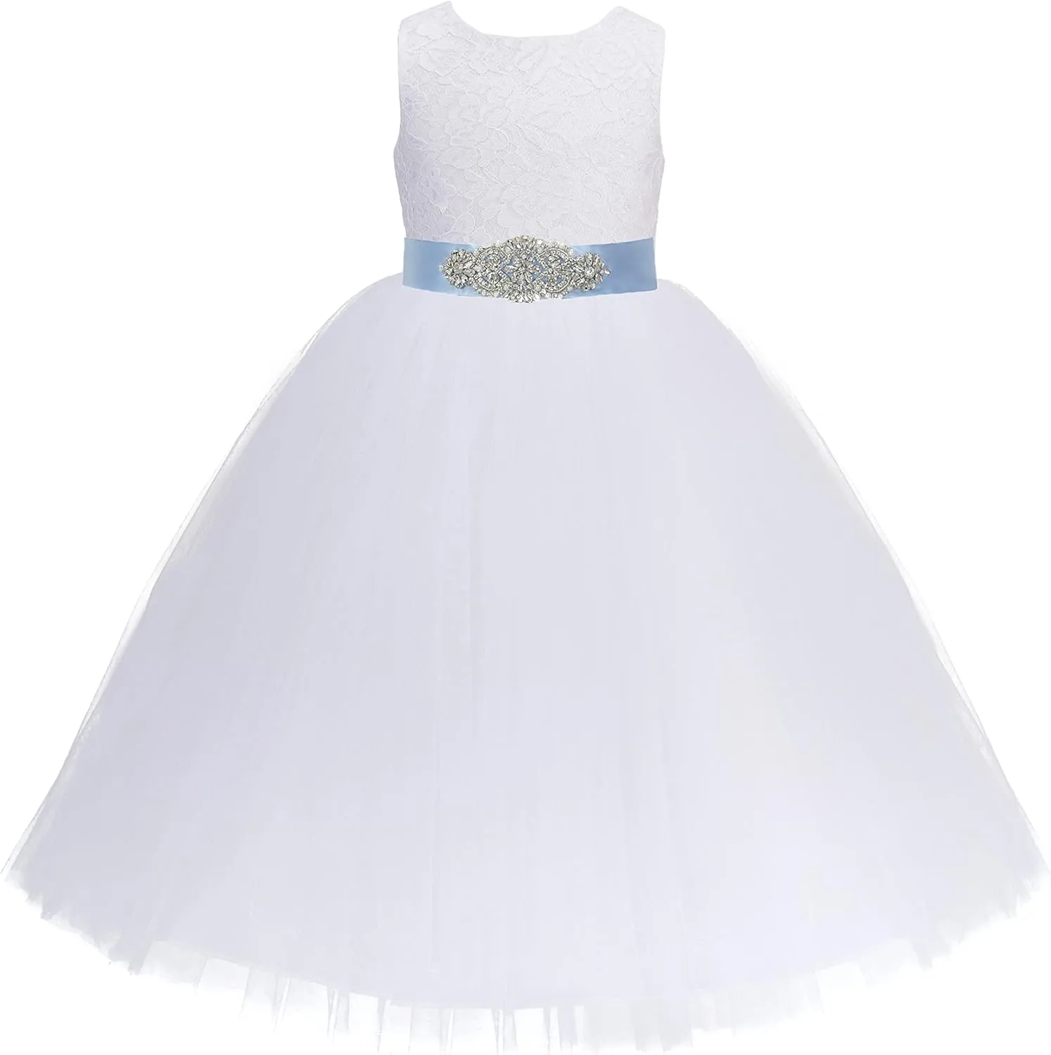 ekidsbridal Floral Lace Heart Cutout Flower Girl Dress Wedding Reception 172R