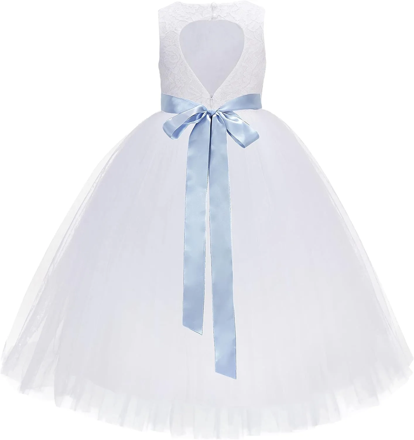 ekidsbridal Floral Lace Heart Cutout Flower Girl Dress Wedding Reception 172R