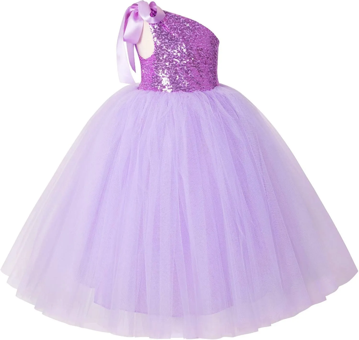 ekidsbridal One-Shoulder Sequin Tutu Flower Girl Dress Princess Dresses Pageant Gown 182