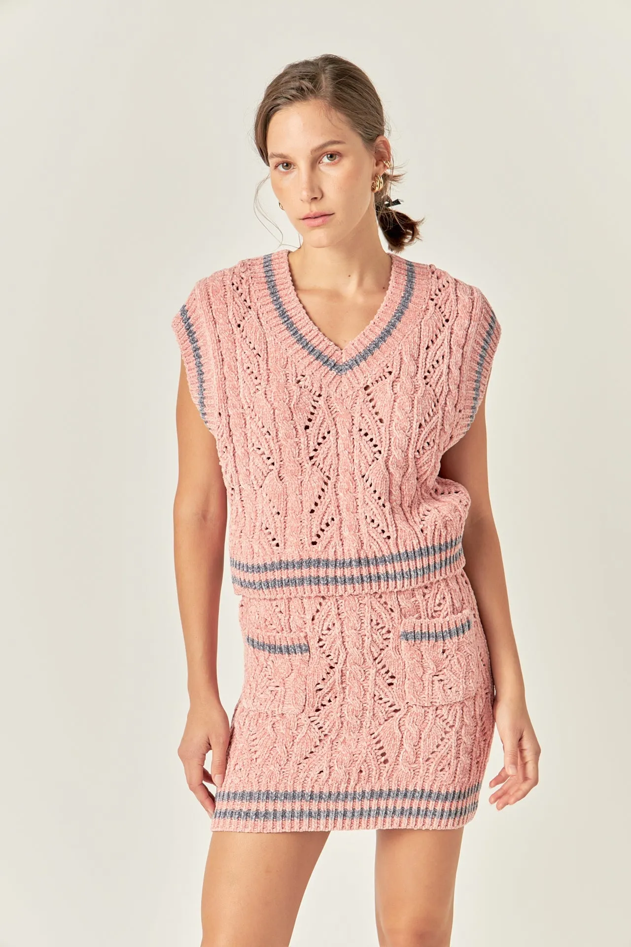 English Factory - Chenille Contrast Vest