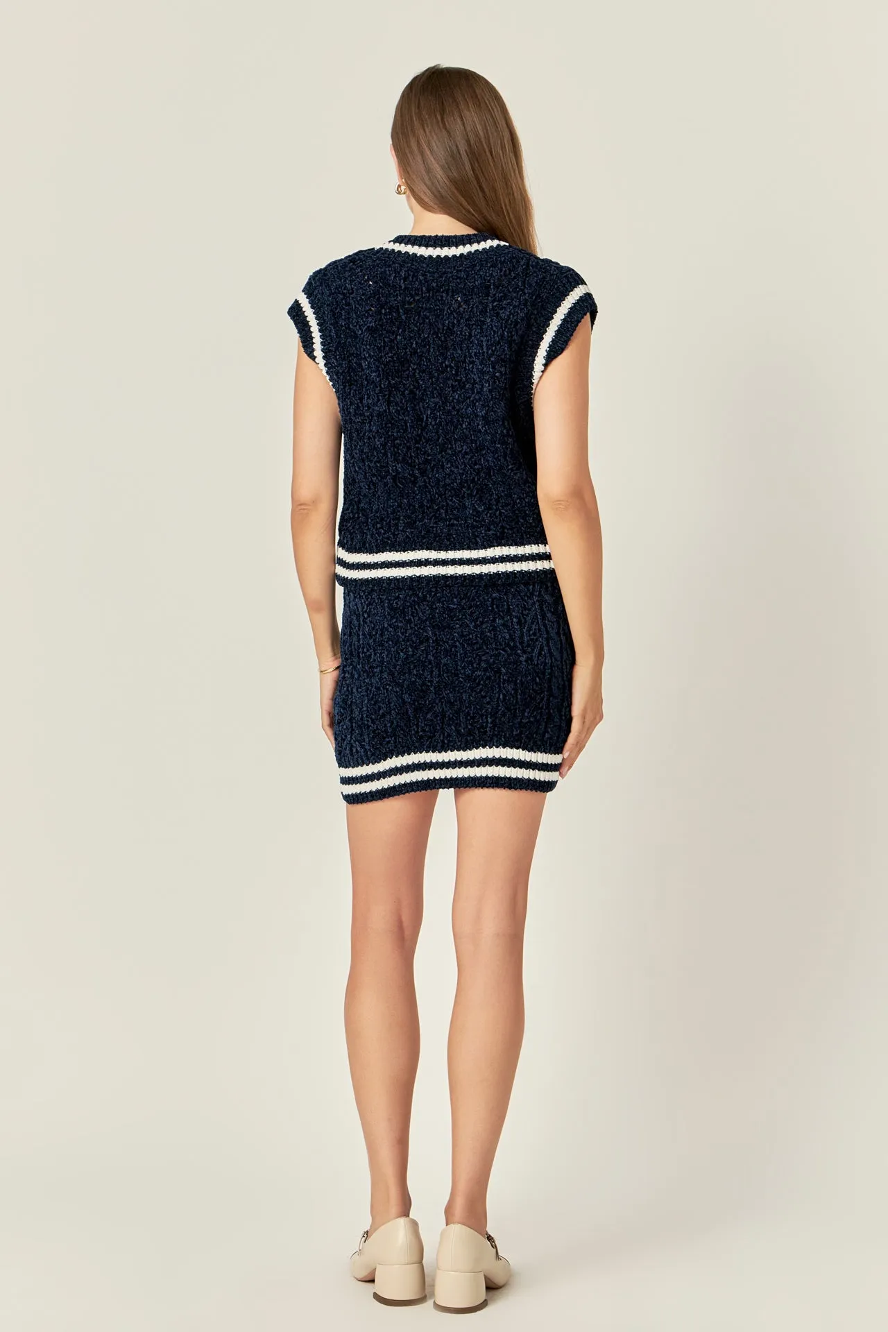 English Factory - Chenille Contrast Vest