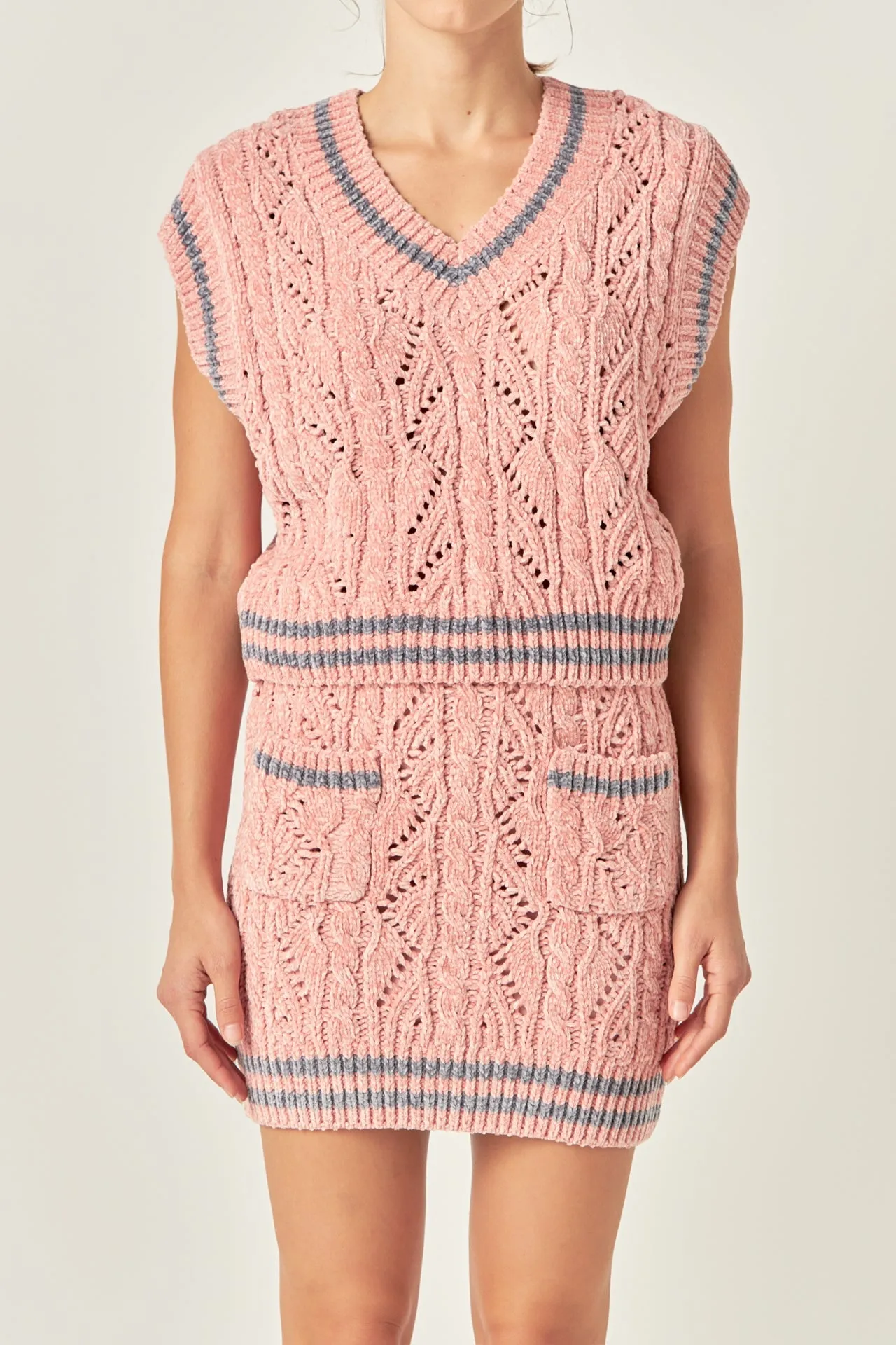 English Factory - Chenille Contrast Vest