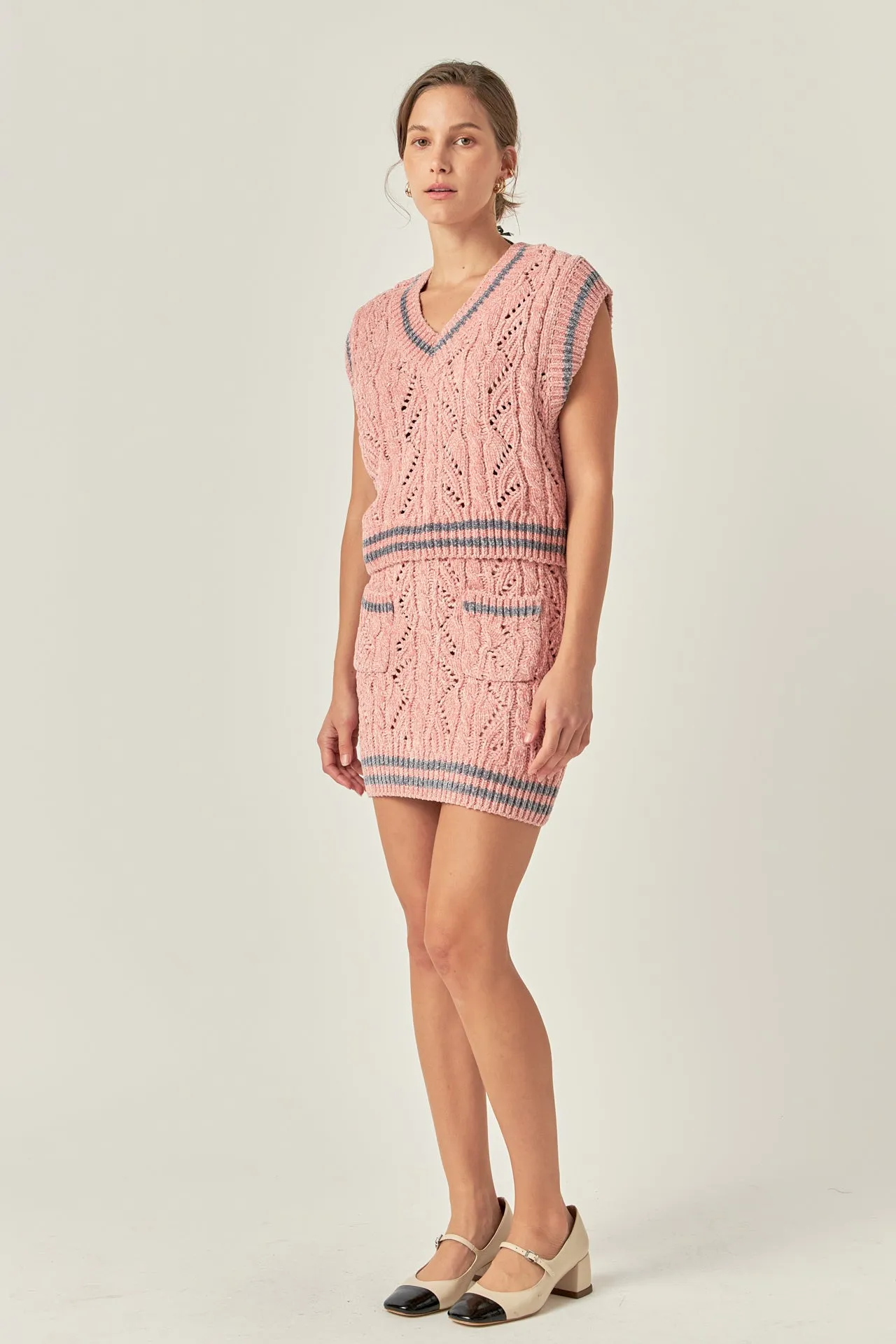 English Factory - Chenille Contrast Vest