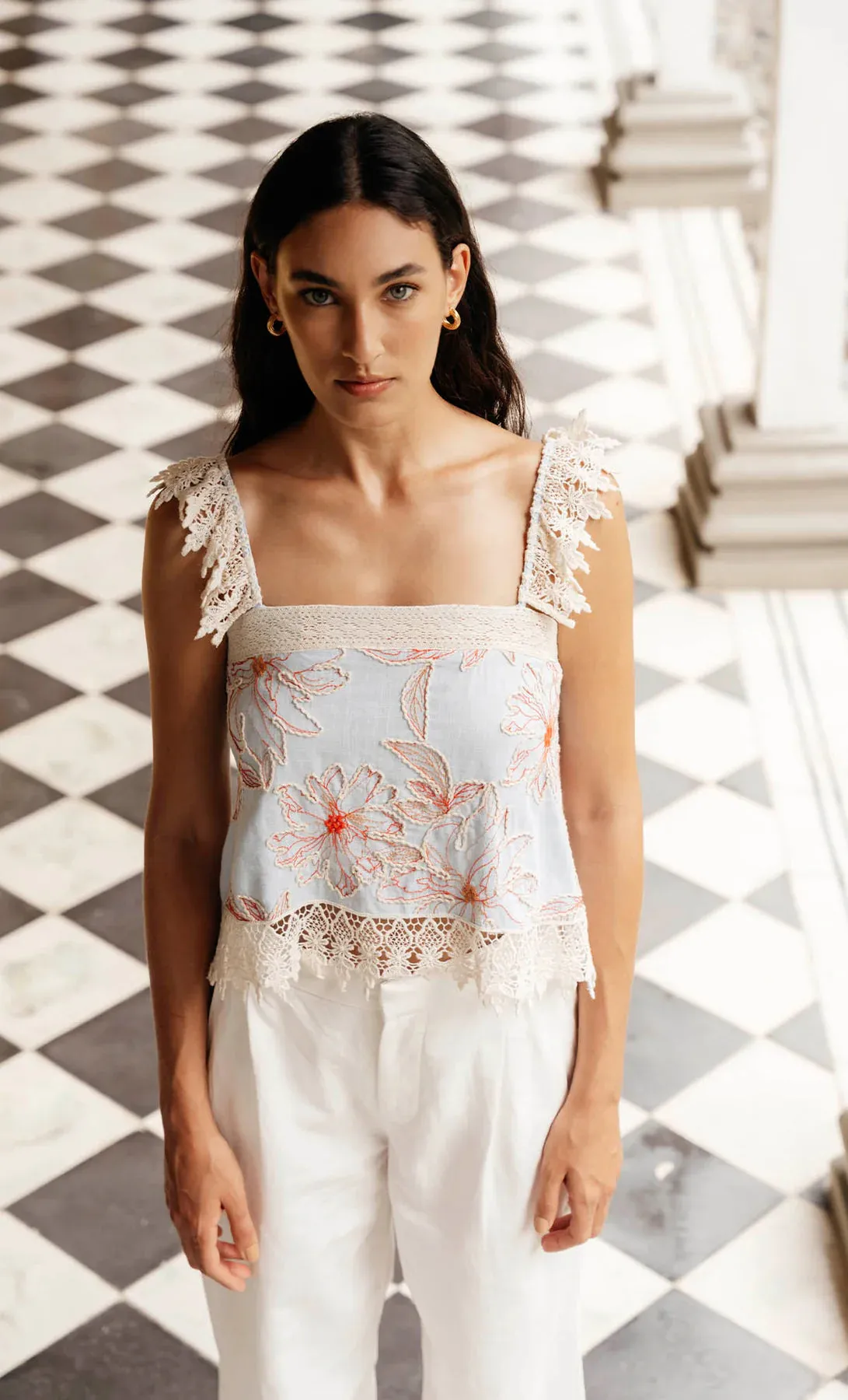 ESPECIA Crocus Blouse Top - Blue