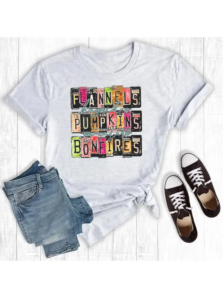 FINAL SALE ~ Fall License Plates Graphic Tee