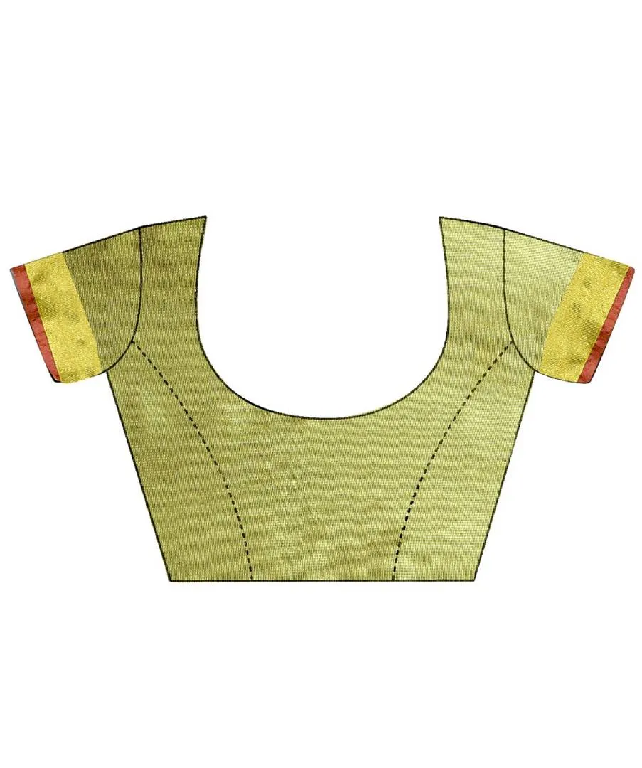 Green Solid Art Silk Saree with Blouse piece