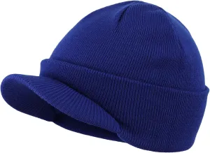 Home Prefer Men's Winter Beanie Hat with Brim Warm Double Knit Cuff Beanie Cap