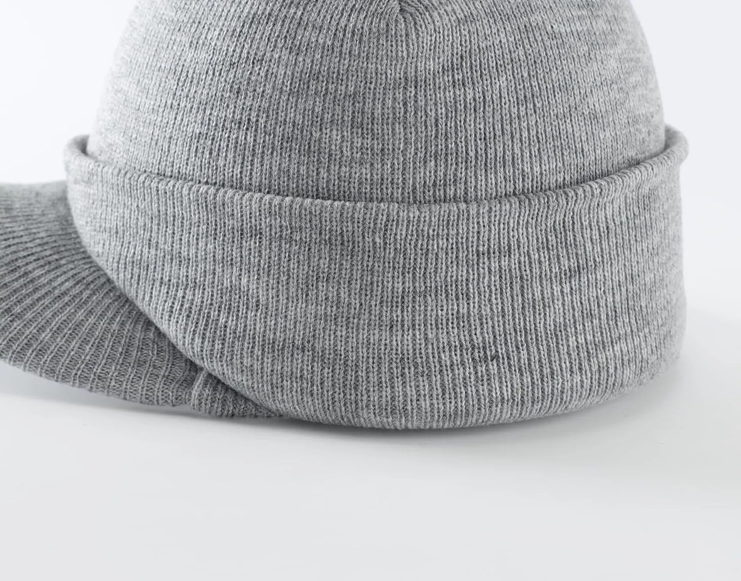 Home Prefer Men's Winter Beanie Hat with Brim Warm Double Knit Cuff Beanie Cap