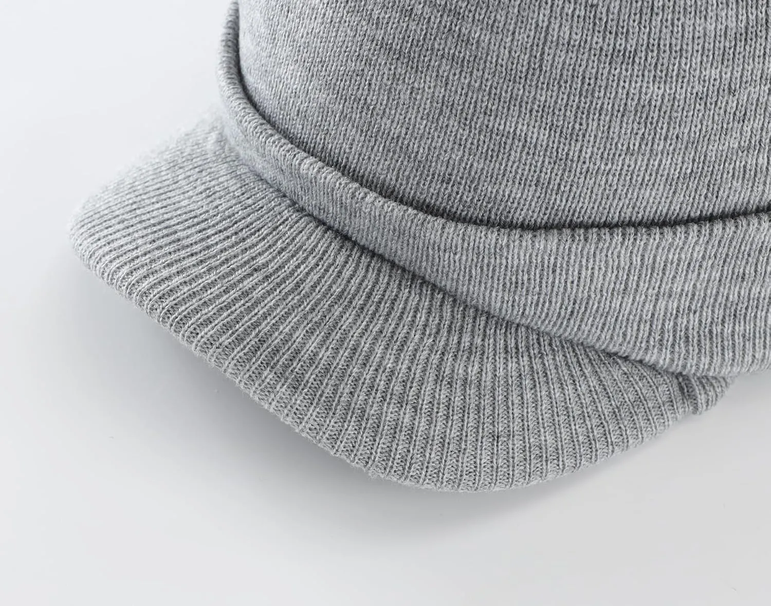 Home Prefer Men's Winter Beanie Hat with Brim Warm Double Knit Cuff Beanie Cap