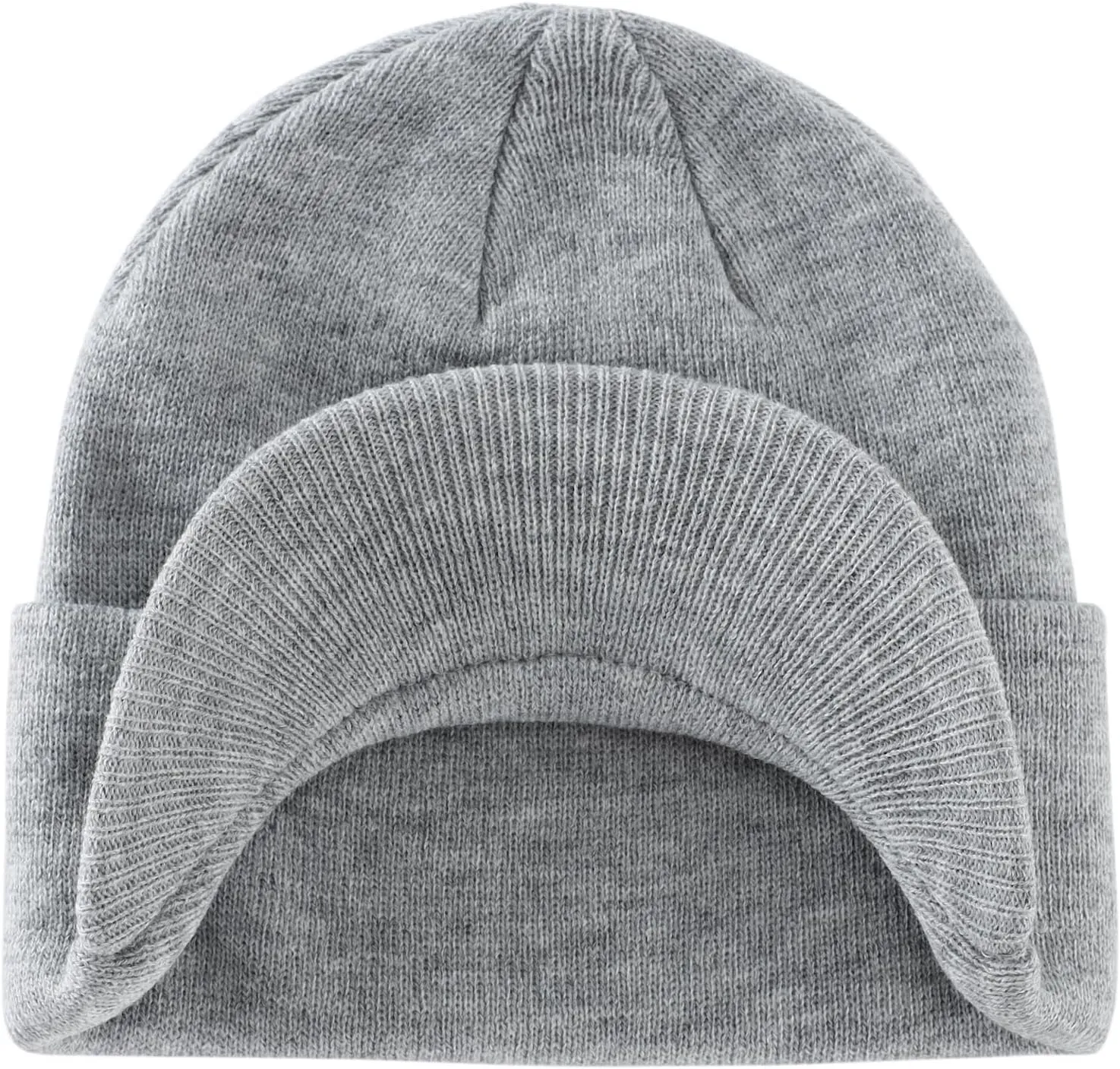 Home Prefer Men's Winter Beanie Hat with Brim Warm Double Knit Cuff Beanie Cap