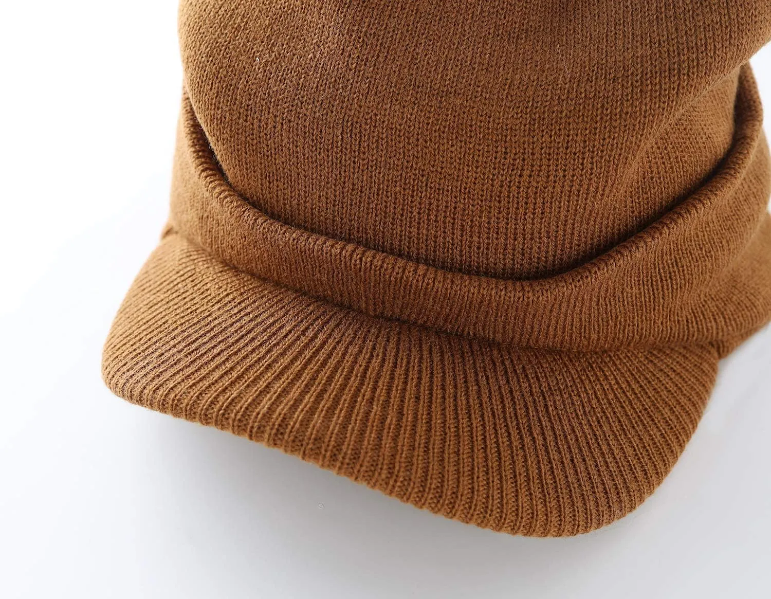 Home Prefer Men's Winter Beanie Hat with Brim Warm Double Knit Cuff Beanie Cap