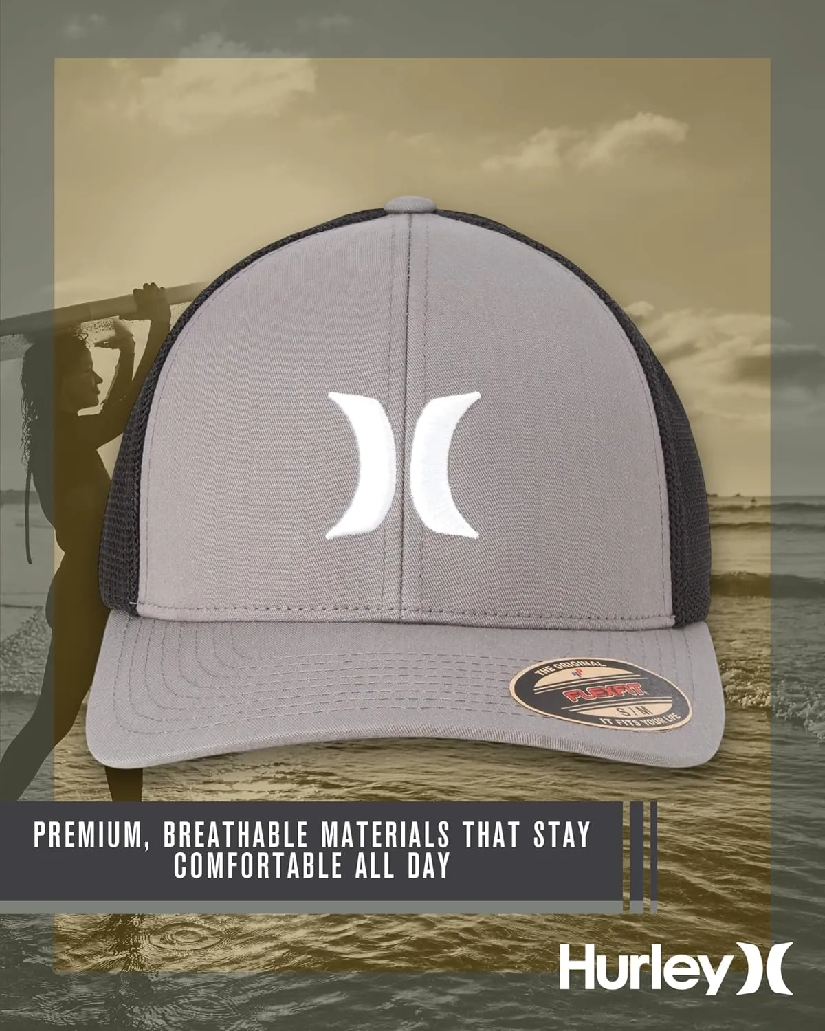 Hurley Men's Hat - Laguna Icon Mesh Fitted Trucker Cap