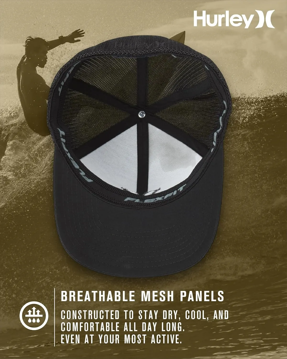 Hurley Men's Hat - Laguna Icon Mesh Fitted Trucker Cap