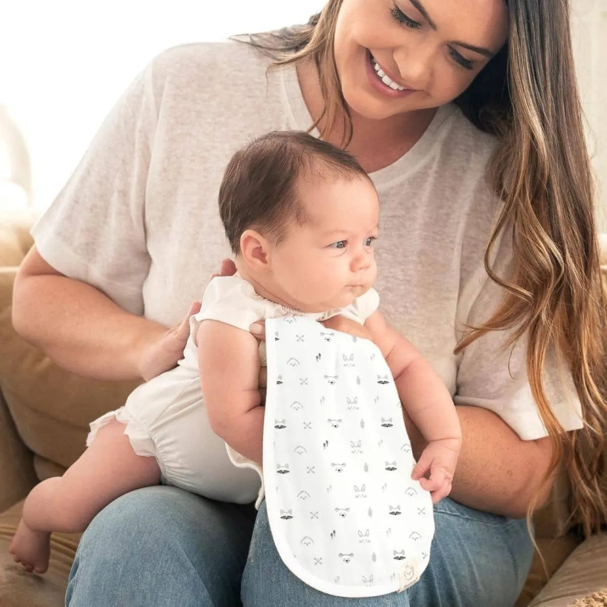 KeaBabies Softe Muslin Burp Cloths - Nordic
