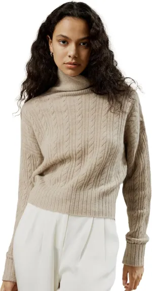 LilySilk Womens Sweater Drop-Shoulder 100% Cashmere Oversized Turtleneck Pullover Twisted for Fall & Winter Casual