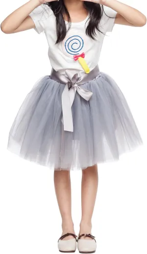 Little Girl Tutu Skirt A Line 7 Layers Tulle Skirt Party Princess Dance Tutus for Girls 4T -6T