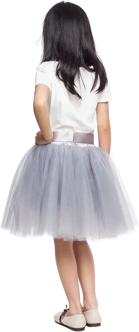 Little Girl Tutu Skirt A Line 7 Layers Tulle Skirt Party Princess Dance Tutus for Girls 4T -6T