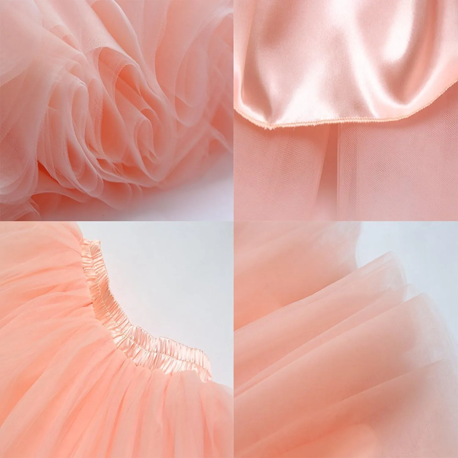 Little Girl Tutu Skirt A Line 7 Layers Tulle Skirt Party Princess Dance Tutus for Girls 4T -6T