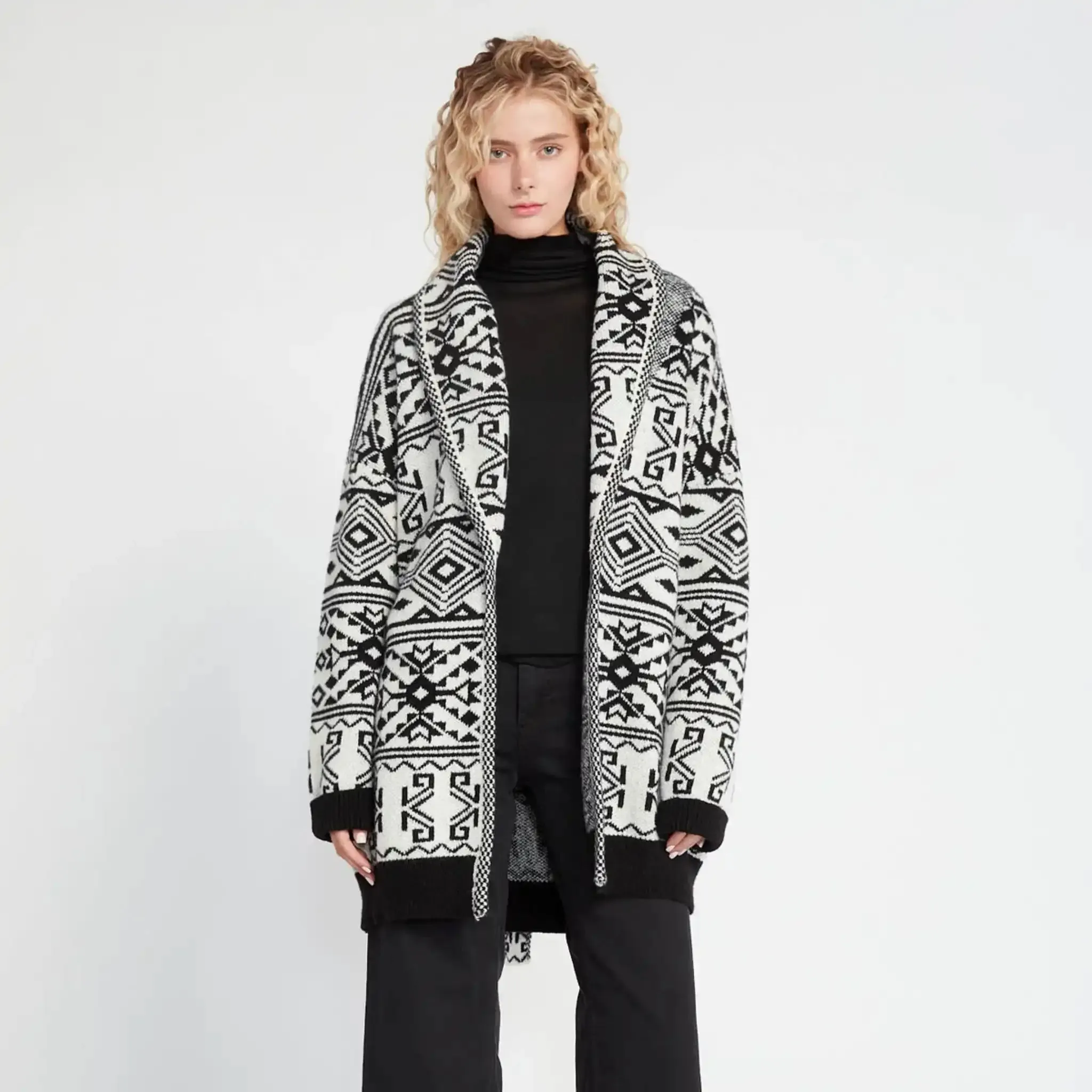 Look Belted Aztec Cardigan