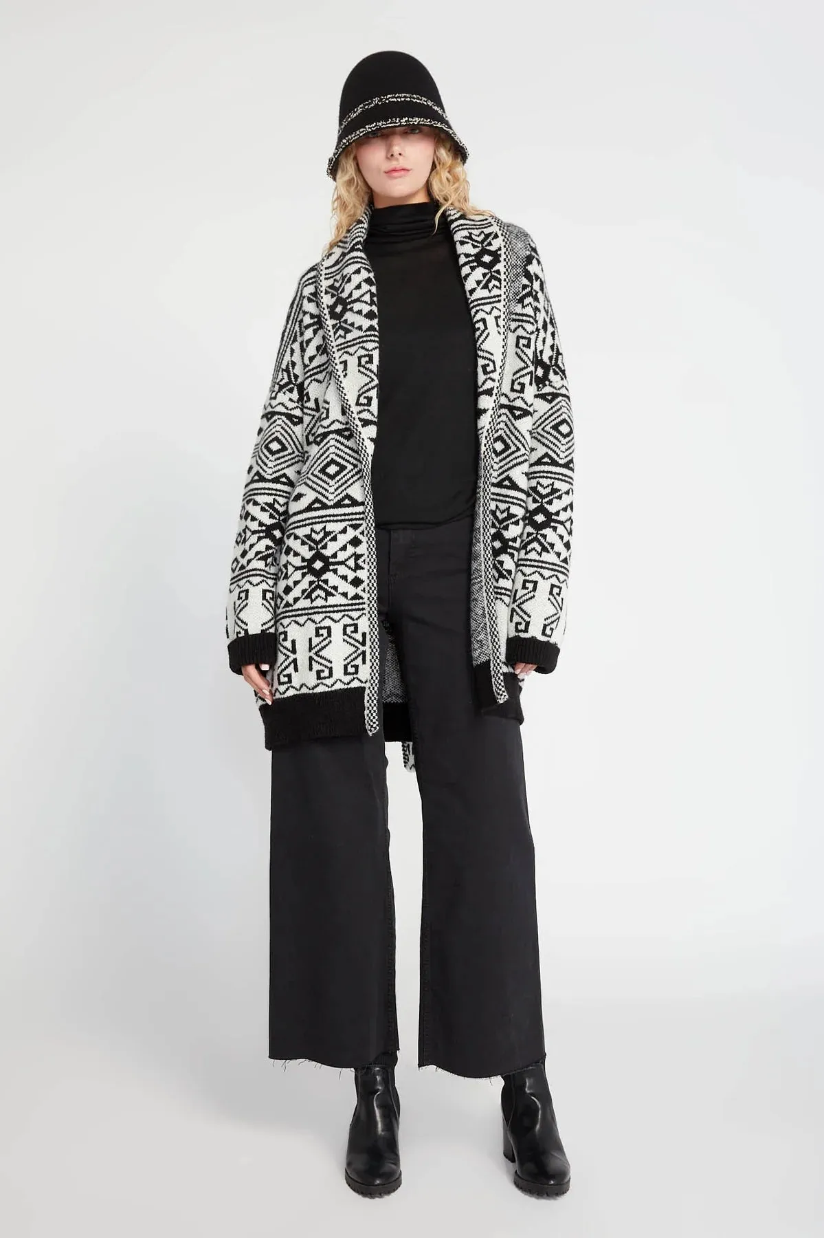 Look Belted Aztec Cardigan