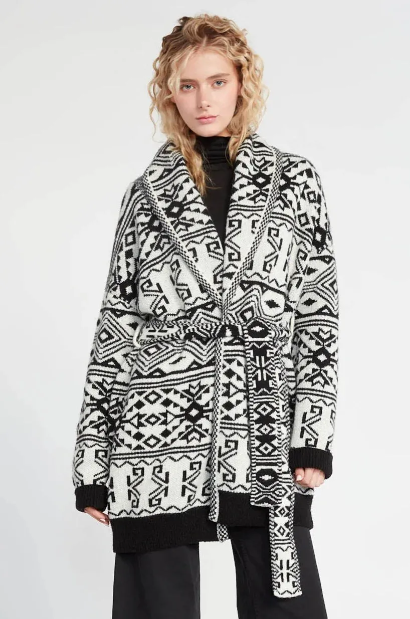 Look Belted Aztec Cardigan