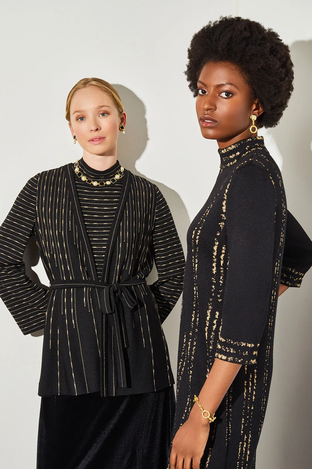 Plus Size Belted Jacket - Shimmer Soft Knit
