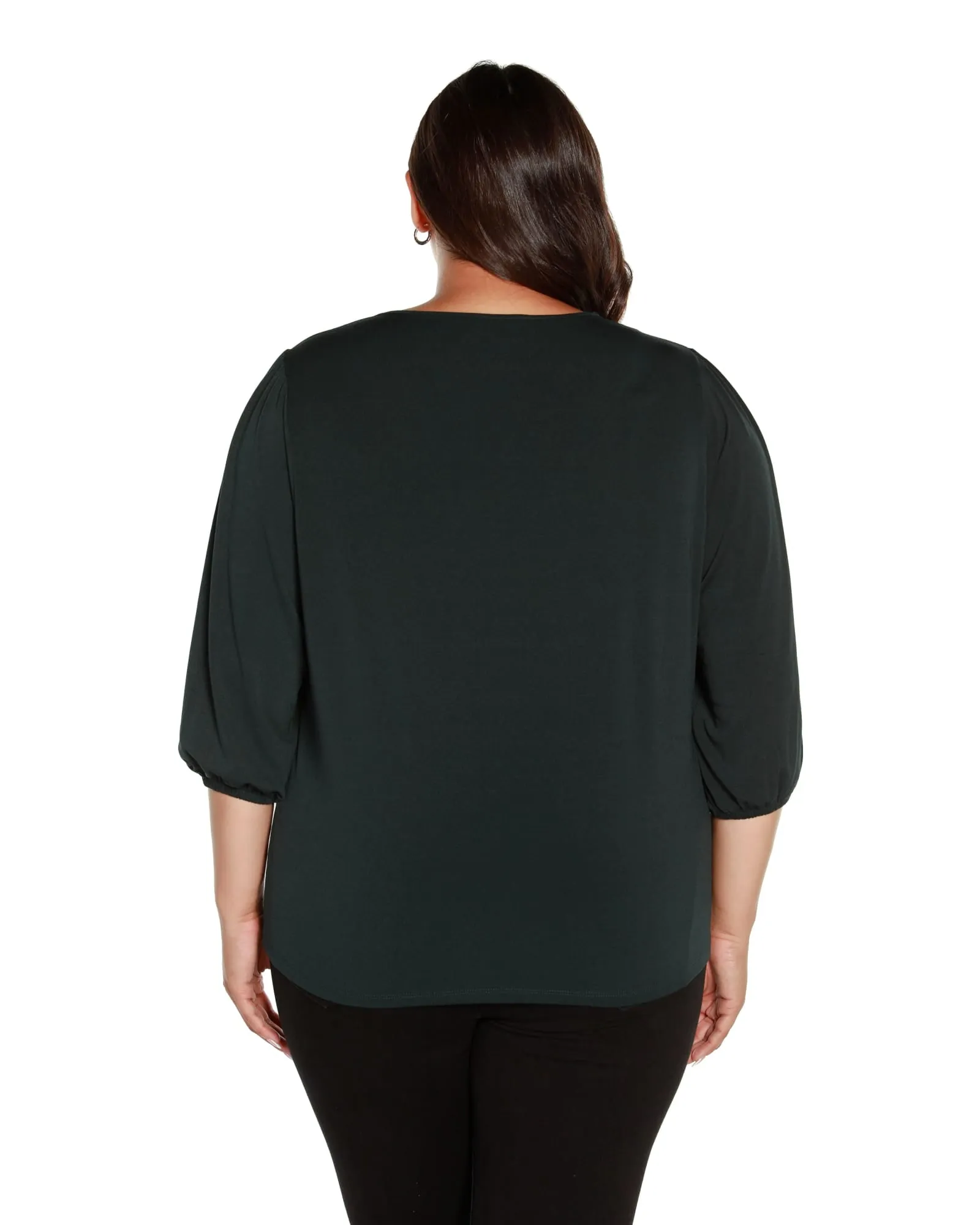 Plus Size Embellished Top with Lace | Dark Forest