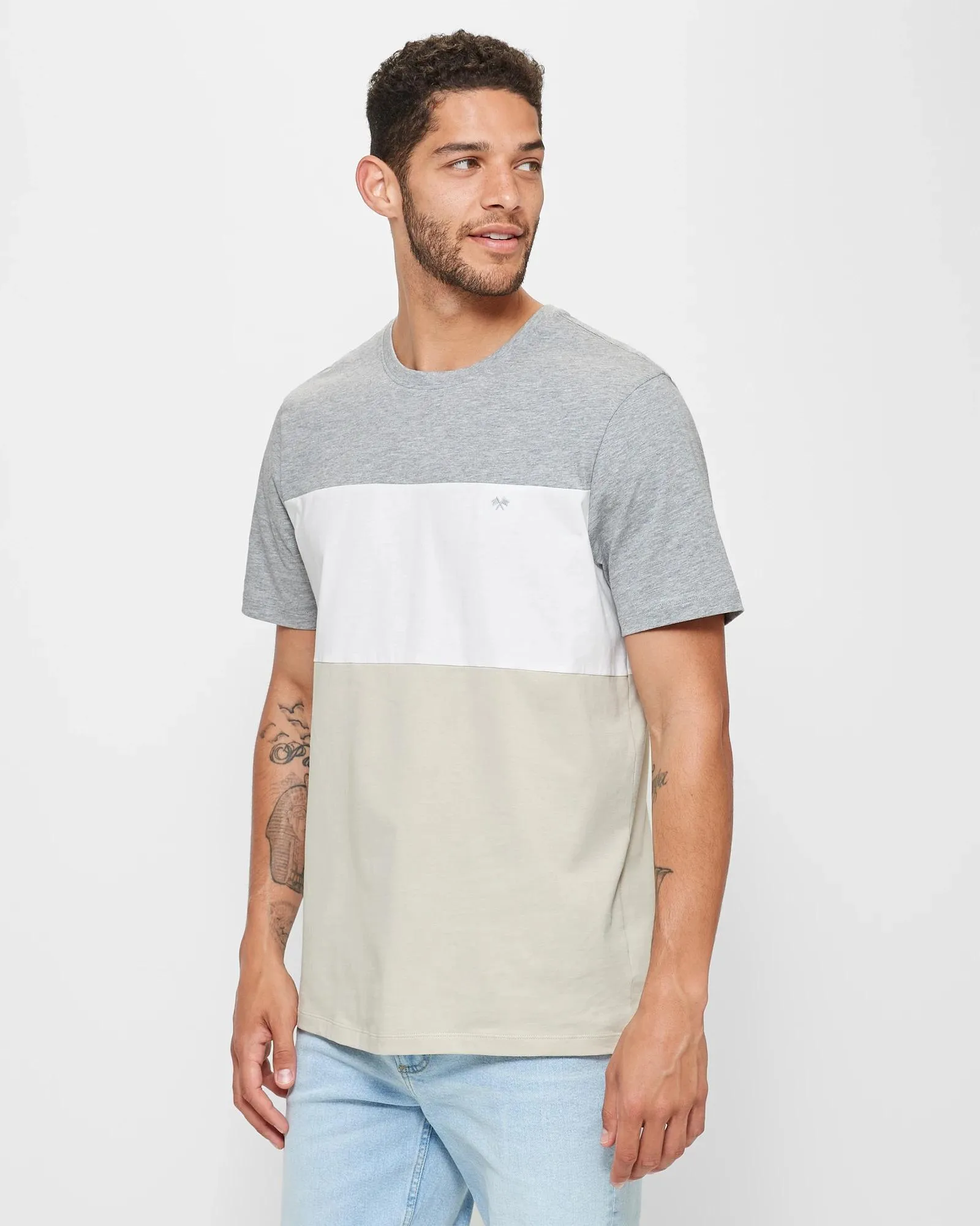 popular  Panelled Fashion T-Shirt - Neutral