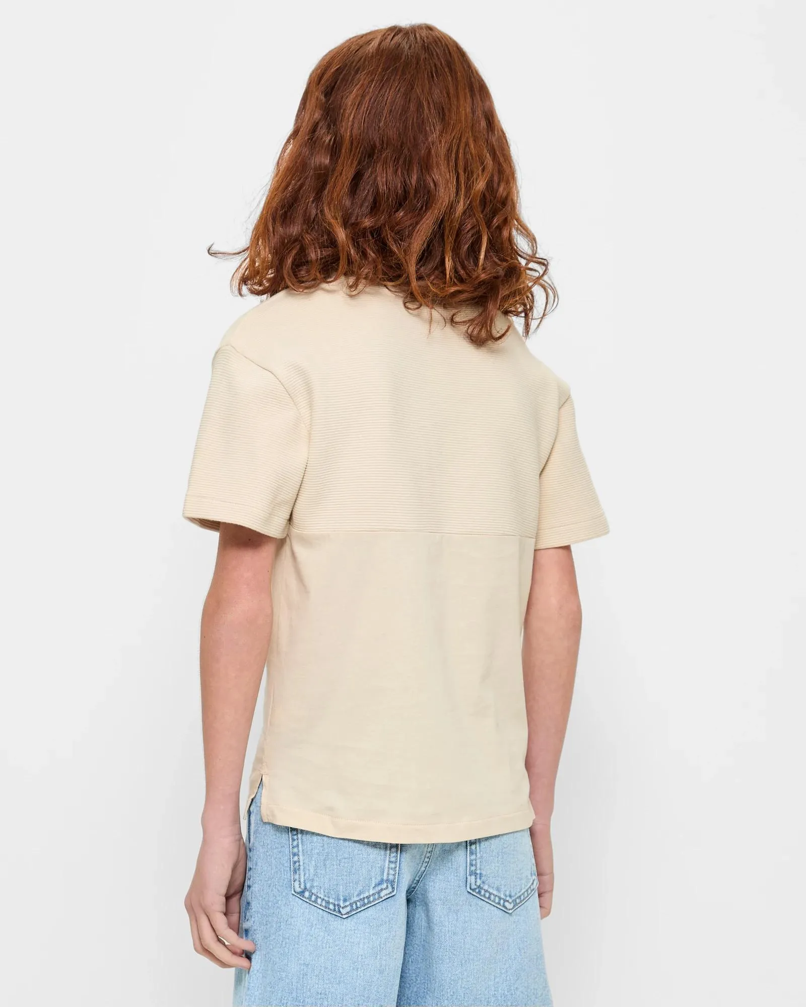 popular  Spliced Ribbed T-shirt