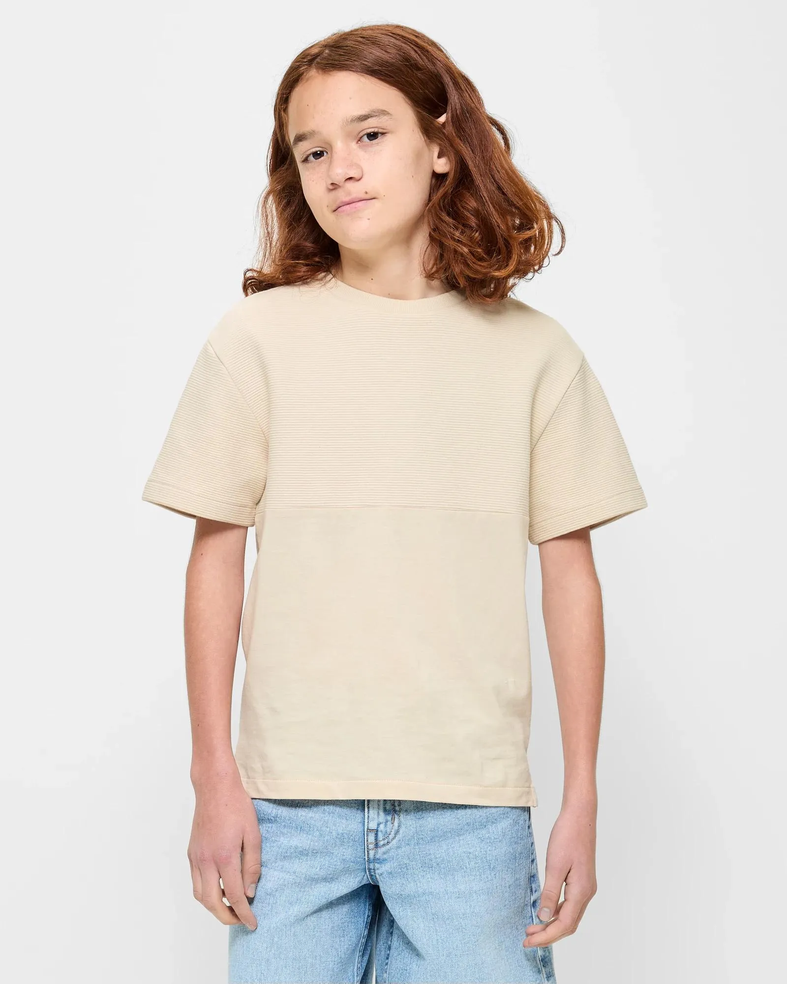 popular  Spliced Ribbed T-shirt