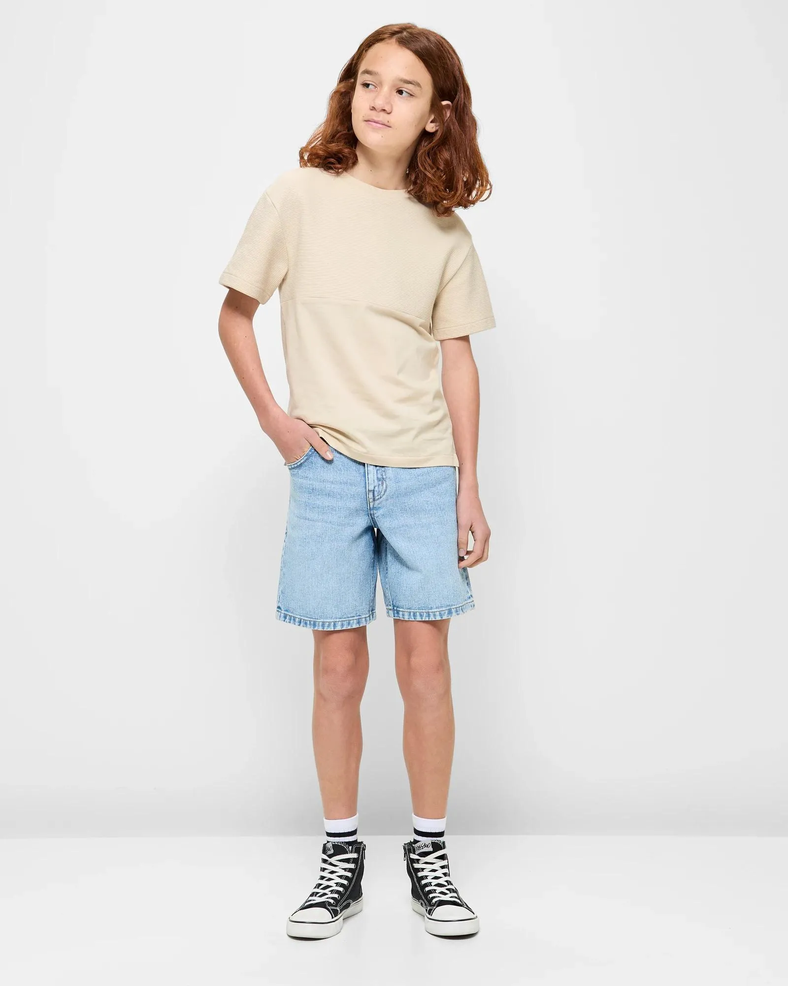 popular  Spliced Ribbed T-shirt