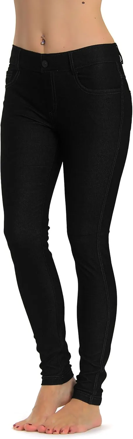 Prolific Health Women's Jean Look Jeggings Tights Slimming Many Colors Spandex Leggings Pants Capri S-XXXL