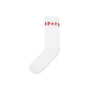 Purple Monogram Crew Sock 'White'