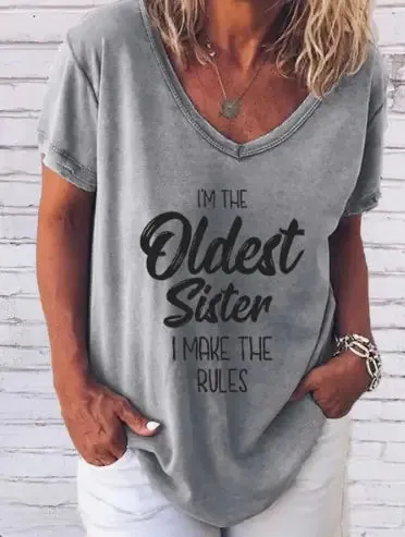 "I'm The Oldest Sister" Print Tee^