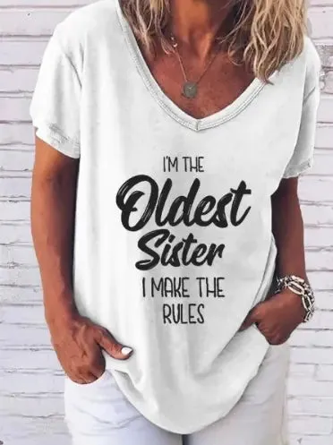 "I'm The Oldest Sister" Print Tee^