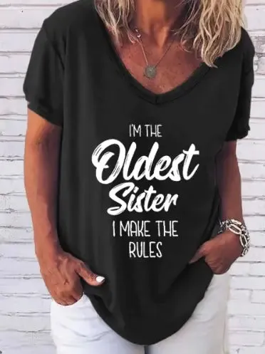 "I'm The Oldest Sister" Print Tee^
