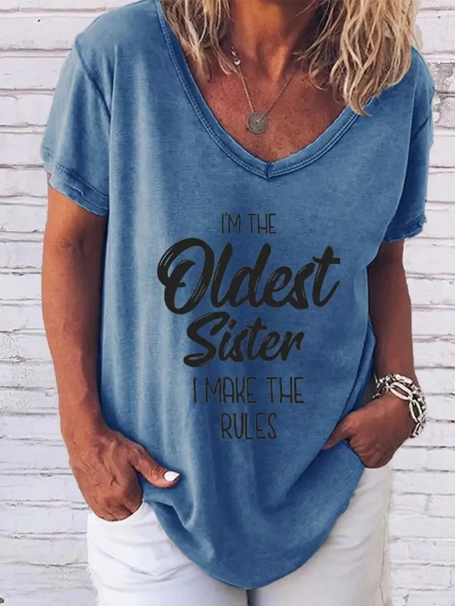 "I'm The Oldest Sister" Print Tee^