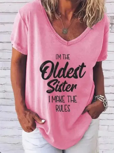 "I'm The Oldest Sister" Print Tee^